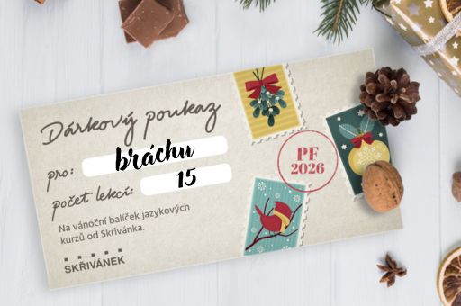 Vánoční voucher na jazykový kurz - 15 lekcí